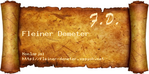 Fleiner Demeter névjegykártya